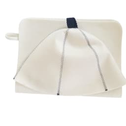 Tovet badstuhatt med padset Hvit+blå