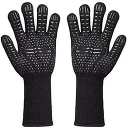 1 par høytemperaturbestandige hansker (500 grader) Sort