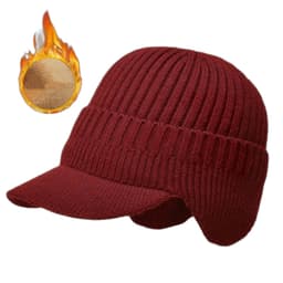 Varm vinterlue med øreklaff for menn