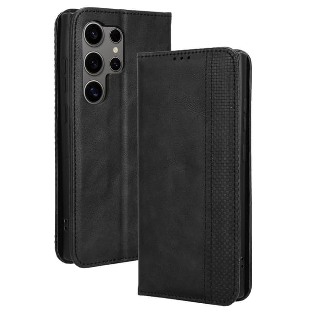 Lompakkoteline Käännettävä puhelinkotelo Samsung Galaxy S24 Ultra- musta