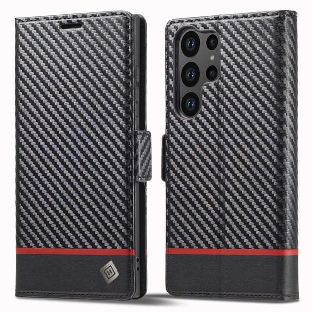 LC.IMEEKE Lompakkokotelo Samsung Galaxy S24 Ultra - Musta