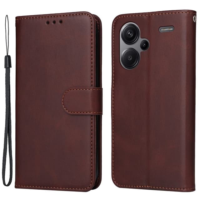 SKALO Xiaomi Redmi Note 13 Pro+ PU-Läder Plånboksfodral - Brun