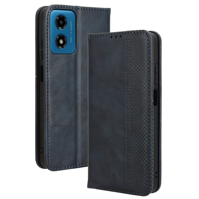SKALO Motorola Moto G04 Embossed Premium Plånboksfodral - Blå