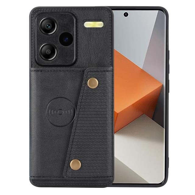 SKALO Xiaomi Redmi Note 13 Pro+ PU-Läder Korthållare Skal - Svart