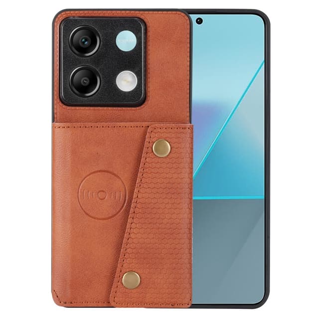 SKALO Xiaomi Redmi Note 13 Pro 5G PU-læder Cover med Pung - Brun