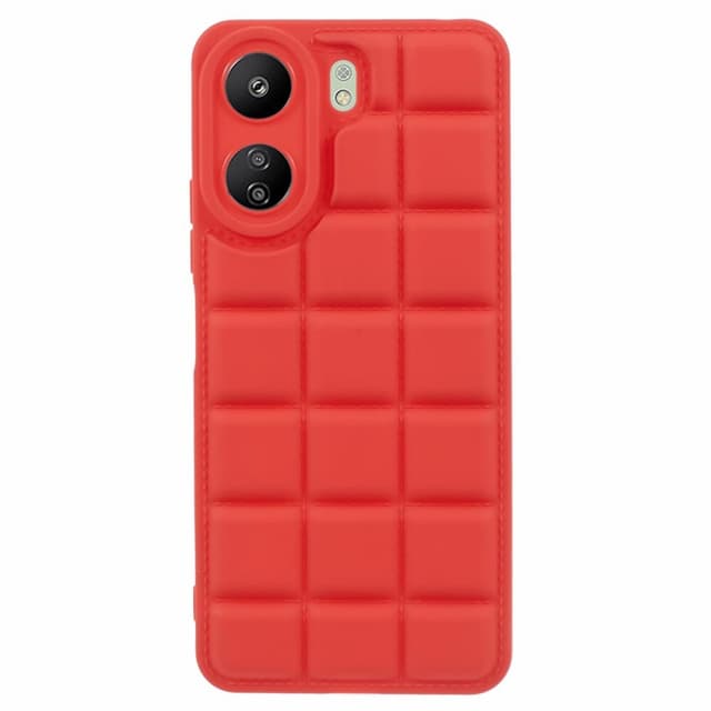 SKALO Xiaomi Redmi 13C 4G Puffer Bumper TPU-suojakuori - Punainen