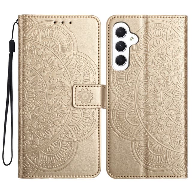 SKALO Samsung A15 5G Mandala Flip Cover - Guld