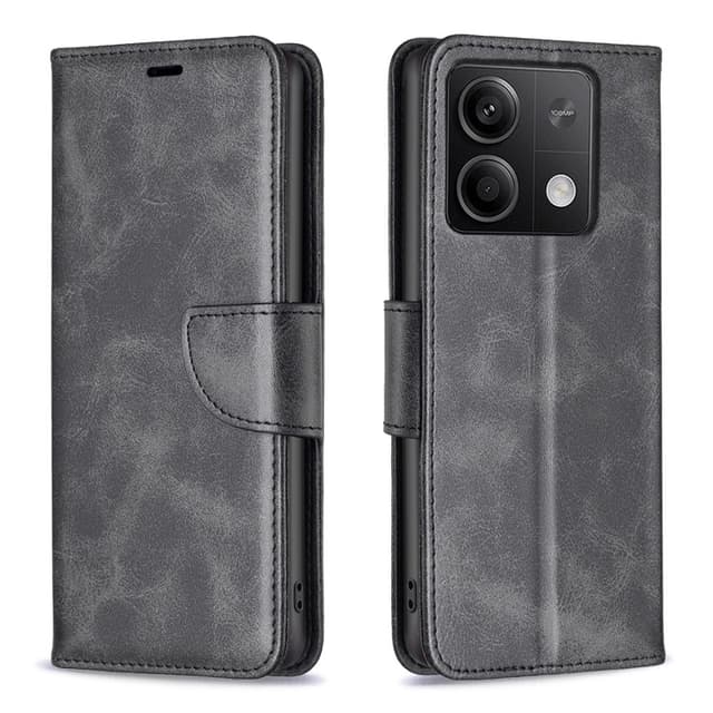 SKALO Xiaomi Redmi Note 13 4G Lompakkokotelo PU-nahkaa - Musta