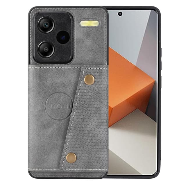 SKALO Xiaomi Redmi Note 13 Pro+ PU-læder Kortholder Cover - Grå