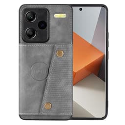 SKALO Xiaomi Redmi Note 13 Pro+ PU-nahkainen Korttikotelo - Harmaa