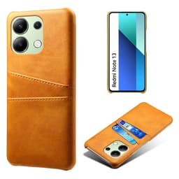 SKALO Xiaomi Redmi Note 13 4G PU-Läder Korthållare Skal - Brun