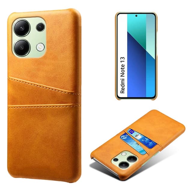 SKALO Xiaomi Redmi Note 13 4G PU-nahkainen Korttikotelo - Ruskea
