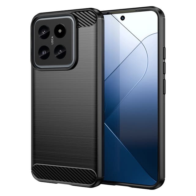SKALO Xiaomi 14 5G Armor Carbon Stöttåligt TPU-skal - Svart