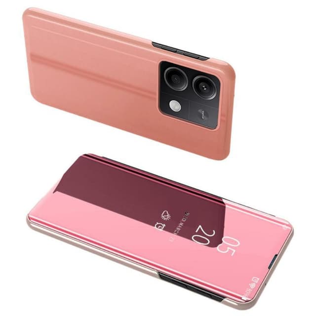 SKALO Xiaomi Redmi Note 13 Pro 5G Clear View Mirror Etui - Rosa guld