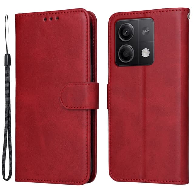 SKALO Xiaomi Redmi Note 13 5G PU-Läder Plånboksfodral - Röd