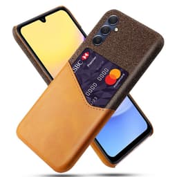 SKALO Samsung A15 5G Premium PU-Läder Korthållare Skal - Brun