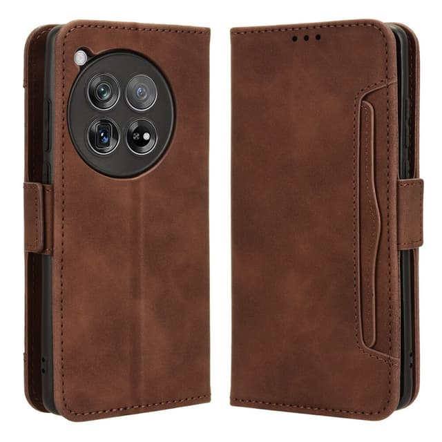 SKALO OnePlus 12 5G 6-FACK Plånboksfodral - Brun