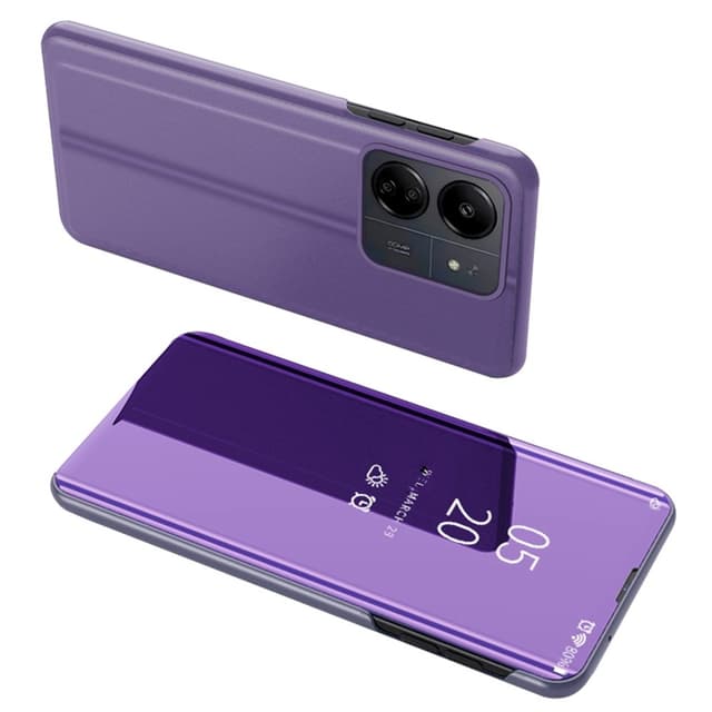 SKALO Xiaomi Redmi 13C 4G Clear View Spegel fodral - Lila