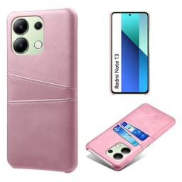 SKALO Xiaomi Redmi Note 13 4G PU-Läder Korthållare Skal - Roséguld