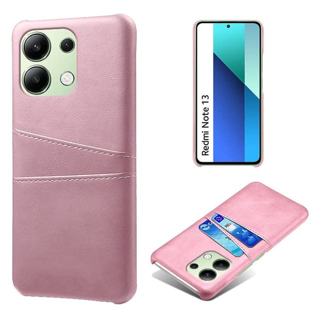 SKALO Xiaomi Redmi Note 13 4G PU-Läder Korthållare Skal - Roséguld