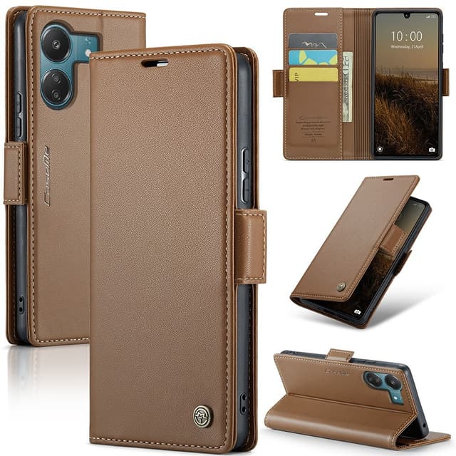 CaseMe Xiaomi Redmi 13C 4G Plånboksfodral - Brun