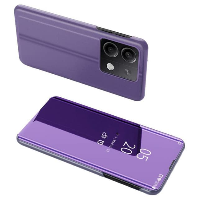 SKALO Xiaomi Redmi Note 13 Pro 5G Clear View Mirror Lompakko - Violetti