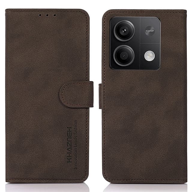 SKALO Xiaomi Redmi Note 13 5G KHAZNEH Pungetui i PU-læder - Brun