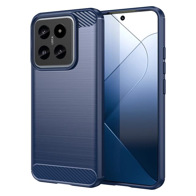 SKALO Xiaomi 14 5G Armor Carbon Stöttåligt TPU-skal - Blå