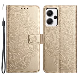 SKALO Xiaomi Redmi Note 13 Pro+ Mandala Plånboksfodral - Guld