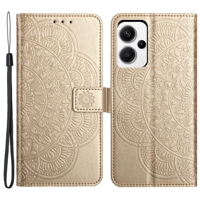 SKALO Xiaomi Redmi Note 13 Pro+ Mandala Plånboksfodral - Guld