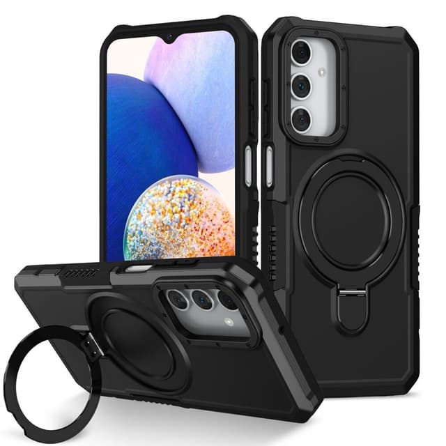 SKALO Samsung A15 4G Armor Hybridi metallirengas kuori - Musta