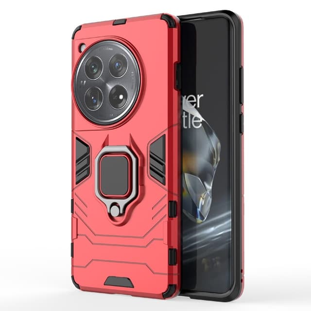 SKALO OnePlus 12 5G Armor Hybridi metallirengas kuori - Punainen