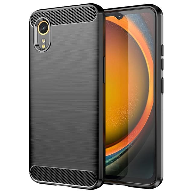 SKALO Samsung Xcover 7 Armor Carbon Iskunkestävä TPU suojakuori - Musta