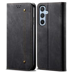 SKALO Samsung A25 5G Jeans Lompakkokotelo - Musta