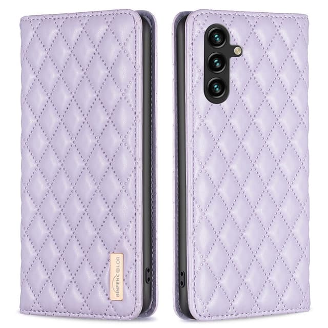 SKALO Samsung A15 4G BINFEN COLOR Iso Tikattu Lompakkokotelo - Violetti