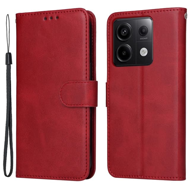 SKALO Xiaomi Redmi Note 13 Pro 5G PU-læder Pungetui - Rød