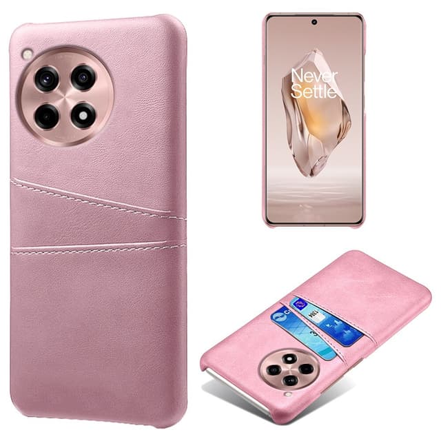 SKALO OnePlus 12R 5G PU Läder Skal med Korthållare/Plånbok - Roséguld