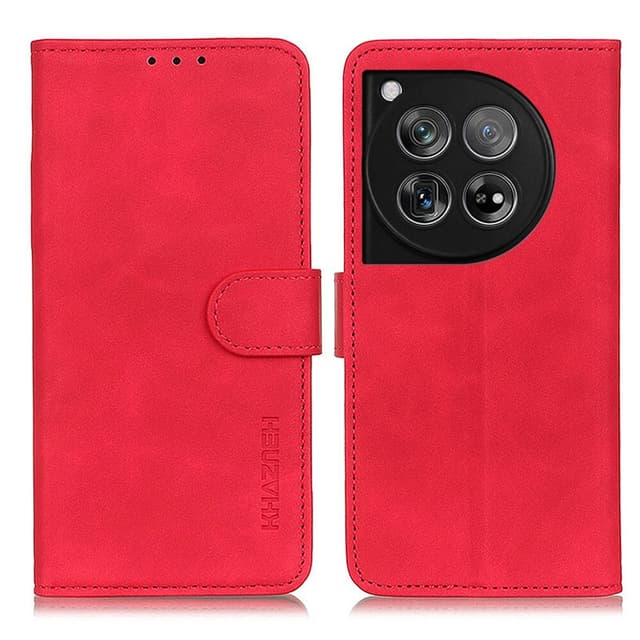 SKALO OnePlus 12 5G KHAZNEH Lompakkokotelo PU-nahasta - Punainen