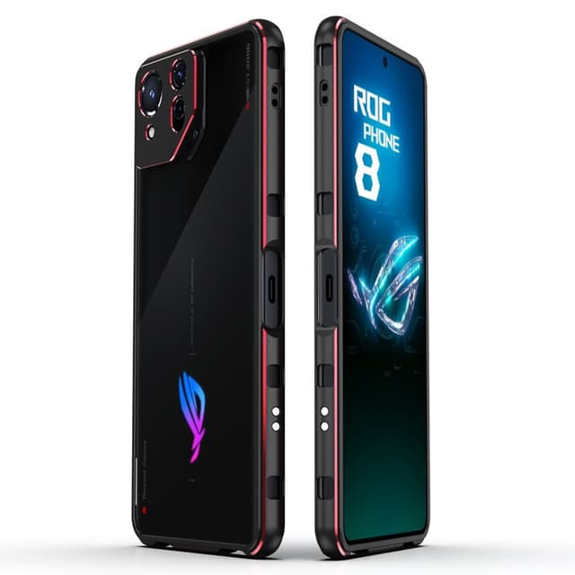 SKALO Asus ROG Phone 8 5G Premium Metallskal/ram med kamera skydd - Svart