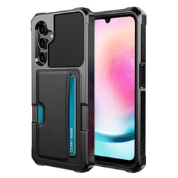 SKALO Samsung A15 5G Shockproof Läder Korthållare - Svart