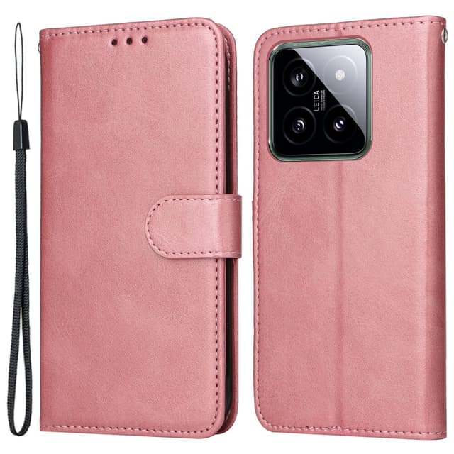 SKALO Xiaomi 14 5G PU-læder Pungetui - Pink