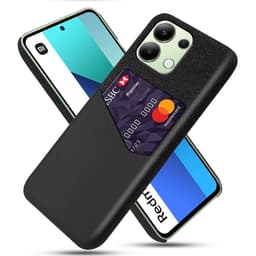SKALO Xiaomi Redmi Note 13 4G Premium PU Nahka kortinhaltija Suojakuori - Musta