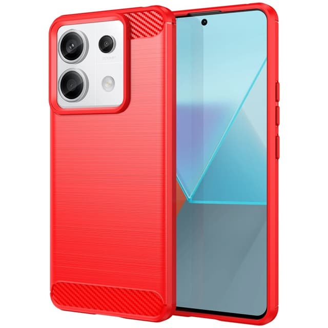 SKALO Xiaomi Redmi Note 13 Pro 5G Armor Carbon Stöttåligt TPU-skal - Röd