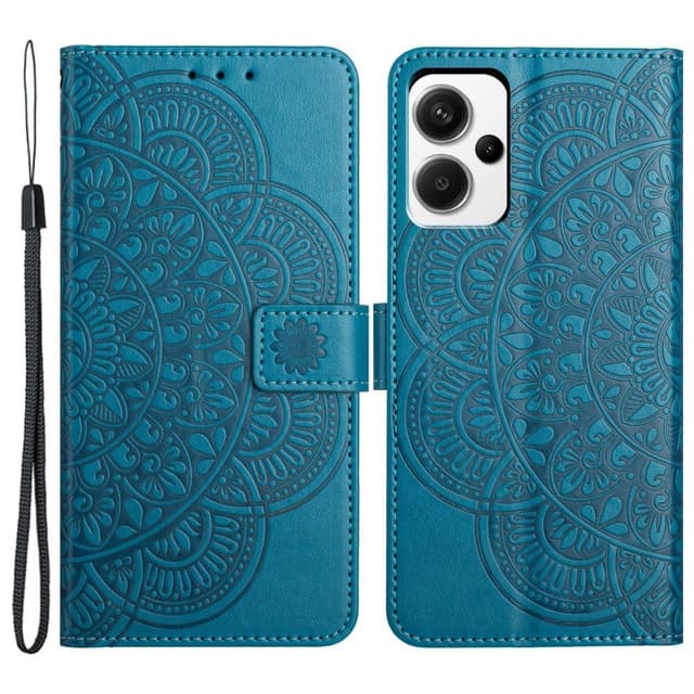 SKALO Xiaomi Redmi Note 13 Pro+ Mandala Flip Cover - Blå