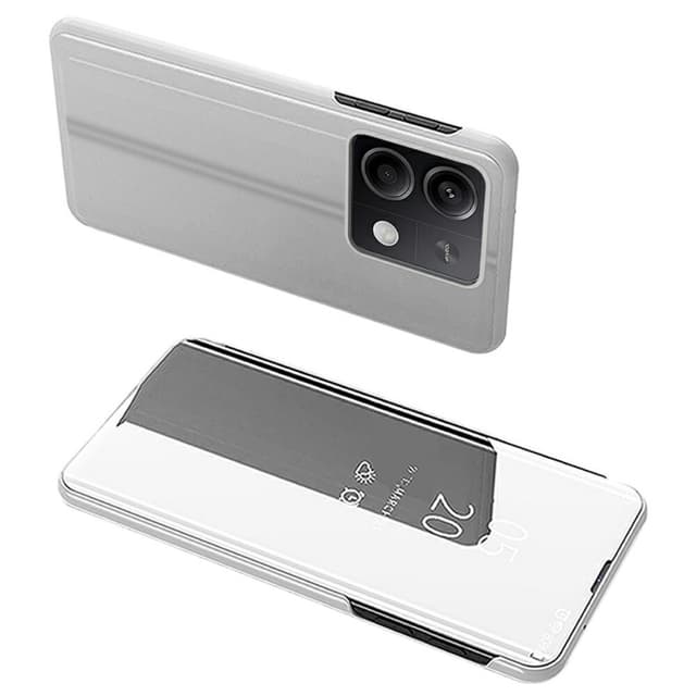 SKALO Xiaomi Redmi Note 13 5G Clear View Spegel fodral - Silver