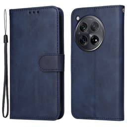 SKALO OnePlus 12R 5G PU-nahkainen Lompakkokotelo - Sininen
