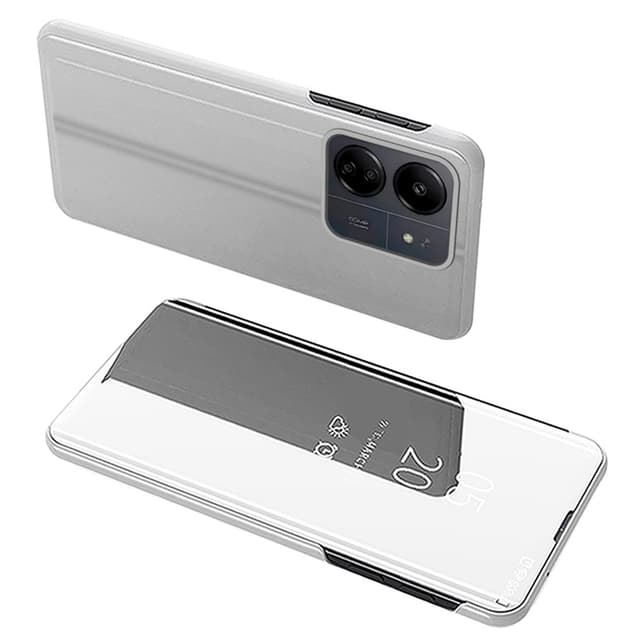 SKALO Xiaomi Redmi 13C 4G Clear View Mirror Lompakko - Hopea