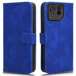 SKALO Asus ROG Phone 8 5G Matt PU-Läder Plånboksfodral - Blå