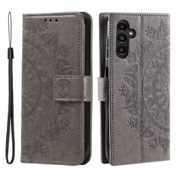 SKALO Samsung A25 5G Mandala Plånboksfodral - Grå