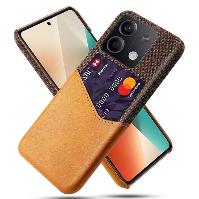 SKALO Xiaomi Redmi Note 13 5G Premium PU læder kortholder Cover - Brun